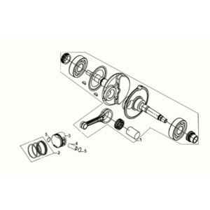 Crank shaft Sym Fiddle IV 125i LC ABS E5 2020-2021