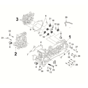 Crankcase Peugeot Django 125 EFI E5 2021-2022