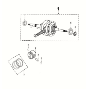 Crankshaft piston Peugeot Django 125 EFI E5 2021-2022