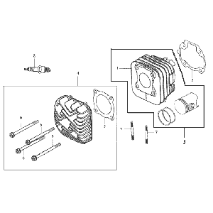 Cilindro - Pistone - Testa cilindrica Sym DD50 blu