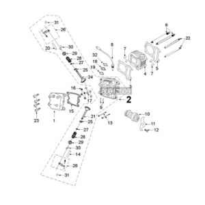 Cylinder head-cylinder Peugeot Tweet 125i E5 FL 2023-2025