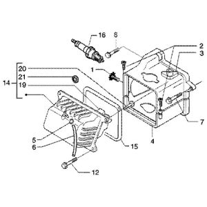 Tappi di raffreddamento - Coperchio valvole - Candela Piaggio Liberty 4 tempi ←2006