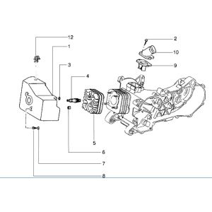 Testa cilindro - Collettore di aspirazione AC a 2 tempi Piaggio Zip RST 50