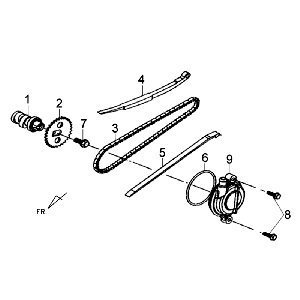 Albero a camme e catena di distribuzione Sym Jet 4 (R086) rossa