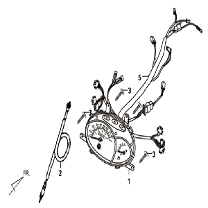 Contachilometri - Cockpit - Cavo contachilometri Sym Fiddle II (BK-7c) grigio ferro