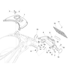 Parafango posteriore - Vespa Sprint 50 4 tempi 2V AC nero lucido 94