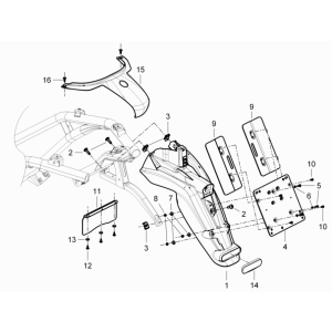 Parafango posteriore Piaggio Beverly 125 RST 4V Euro 3 2010-2015