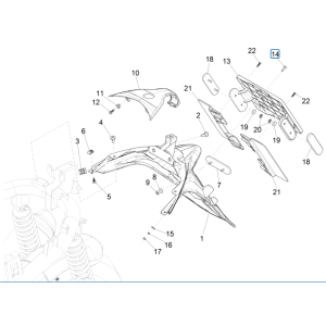 Parafango posteriore Piaggio Medley 150 IE ABS Euro 4 2016-2020