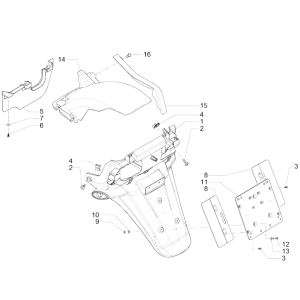 Parafango posteriore Piaggio MP3 500 LT Business 2014-2016