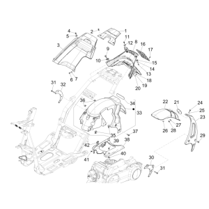 Parafango posteriore Piaggio NRG Power DD 50 2 tempi LC 2007-2017 meteor black 94/A