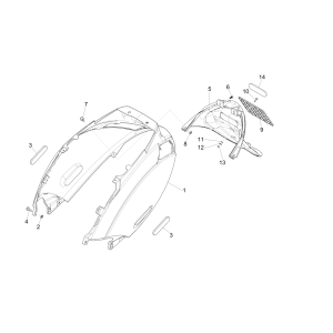 Parafango posteriore Piaggo Zip 50 4 tempi IGET 3V Euro 4 blu opaco