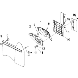 Parafango posteriore - Portatarga Vespa GTS 250 ie 2005-2009 (con ABS) grigio excalibur 738/A