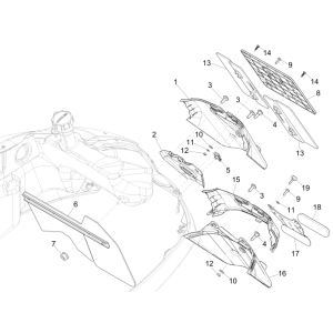 Parafango posteriore - Portatarga Vespa GTS 300 ie 2008-2016 (con e senza ABS) bianco 544