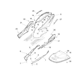Sottoscocca Piaggio New Fly 4 tempi 4V blu mezzanotte 222