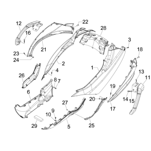 Parabrezza per moto - Spoiler Piaggio MP3 300 LT Sport 2009-2014 blu mezzanotte 222/A