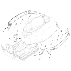 Parabrezza per moto - Minigonne laterali per Vespa GTS 250 ie 2005-2016 (senza ABS) gialle 928/A
