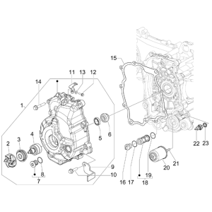 Pompa acqua - Filtro olio Vespa GTS 300 ie 2008-2016 (con e senza ABS)