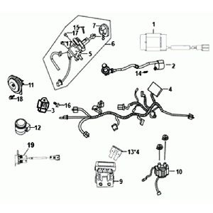 Cablaggio elettrico - Blocchetto di accensione - Parti elettriche Sym Fiddle III Euro 4