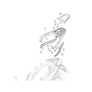 Portapacchi posteriore Piaggio Medley 125 IE ABS Euro 4 2016-2019