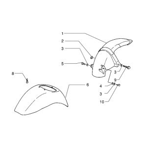 Parafango anteriore - Parafango posteriore Piaggio Zip RST 50 2 tempi AC