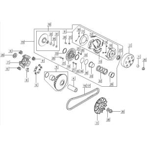 Variatore - Cinghia trapezoidale - Frizione Kymco New Downtown 350i ABS
