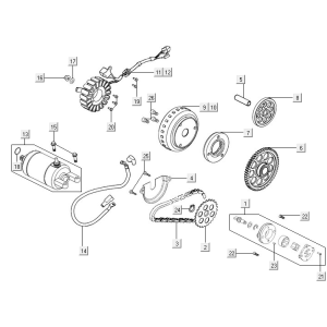 Accensione - Statore - Volano - Motorino di avviamento - Pompa olio Kymco New Downtown 350i ABS