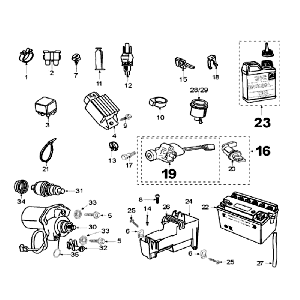 Parti elettriche - Bendix - Motorino di avviamento - Batteria LC a 2 tempi Peugeot Speedfight 2 50 argento