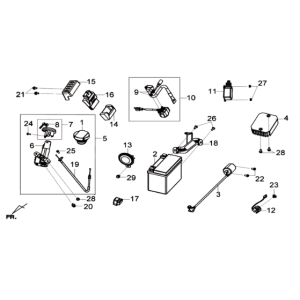 Parte elettrica Sym Joymax 300I ABS E3 2014-2016
