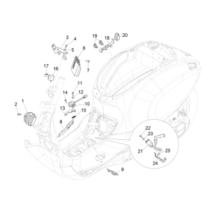 Interruttori - pulsanti Vespa Sprint 25km 4 tempi 3V (iniezione Euro 4 IGET)