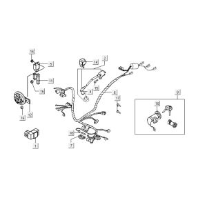 Parti elettriche Kymco Vitality 50 2-stroke AC argento perlato