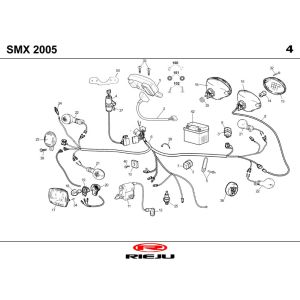 Ricambi elettrici Rieju SMX nero 2004 2 tempi