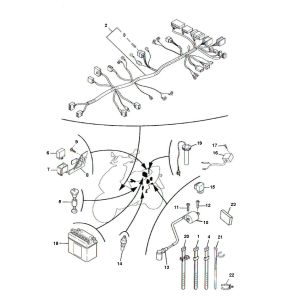 Cablaggio - Bobina di accensione - Batteria Yamaha Aerox 50 2-stroke LC
