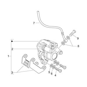 Pinza freno - Pastiglie freno - Tubo freno Vespa LXV 50 2 tempi