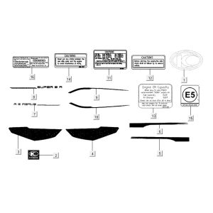 Emblem stripe Kymco Super8 R E5 NARDO GRIJS