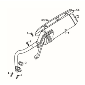 Silenziatore di scarico Sym Fiddle III 50 E3