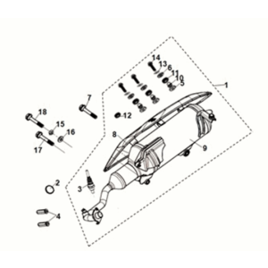 Silenziatore di scarico Sym X-Pro 50 E5