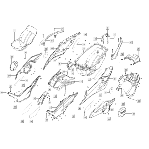Scatola porta casco - Pannello posteriore nero opaco Kymco AK550i