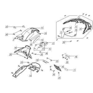 Luce posteriore - Parafango posteriore Kymco New Downtown 350i ABS
