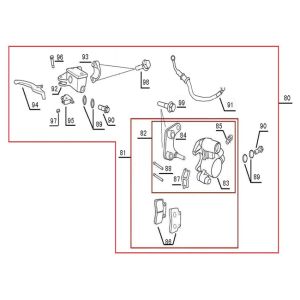 Cilindro del freno - Leva del freno - Tubo del freno - Pinza - Pastiglie freno BTC F22