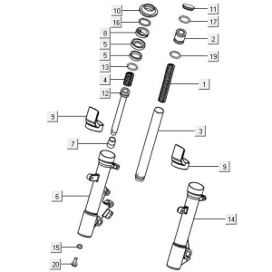 Ricambi forcella anteriore Kymco New Downtown 350i ABS