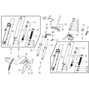Parti della forcella anteriore Kymco Agility 16+ 150i Euro 4 Matt blu metallizzato