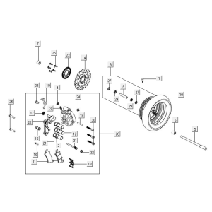Ruota anteriore - Pinza - Pastiglie - Disco freno Kymco New Downtown 350i ABS