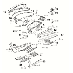 Fairing box Peugeot Django 125 EFI E5 2021-2022 DEEP OCEAN/ MAD GREY (S5)