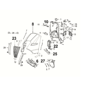 Fairing front Peugeot Django 125 EFI E5 2021-2022 DEEP OCEAN BLUE/ MAD GREY (S5)