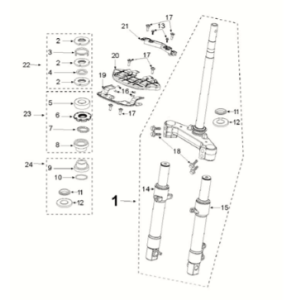 Fork steering Peugeot Django 125 EFI E5 2021-2022