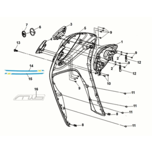 Coperchio FR. Sym E-MIO Nardo Grey (GY-430C/BK-001C)