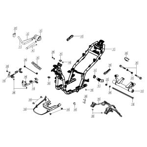 Parti del telaio Kymco Agility 16'+ 4 tempi nero lucido