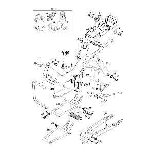 Frame - achterbrug - voetsteun - schokbreker Tomos REVIVAL (25-45KMH) (K1-K5)