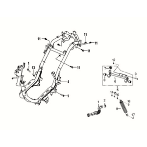 Corpo telaio - gancio motore Sym Fiddle III 50 E3