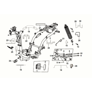 Corpo telaio - supporto motore Sym Orbit III 50 E5